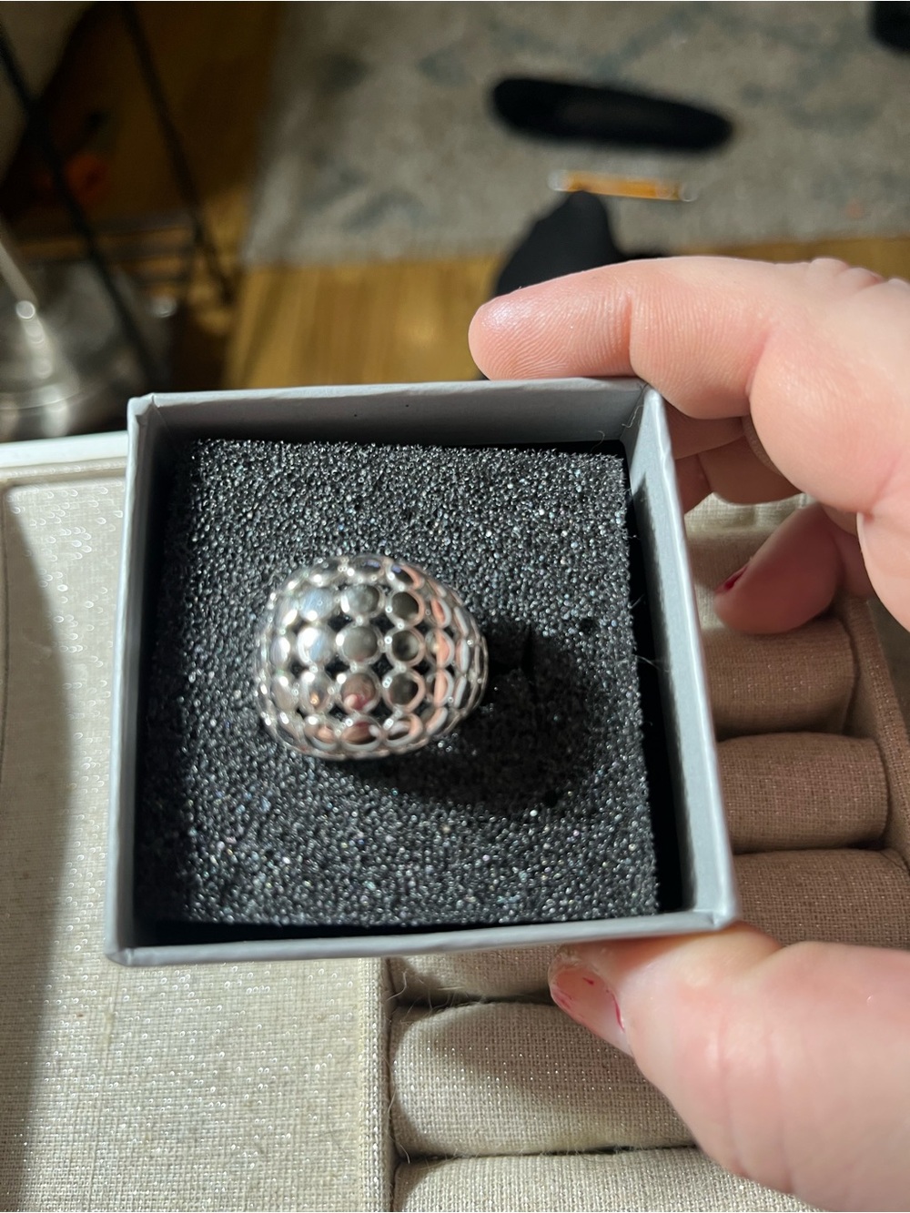Park Lane Silver Dome Filigree Statement Ring - Silver